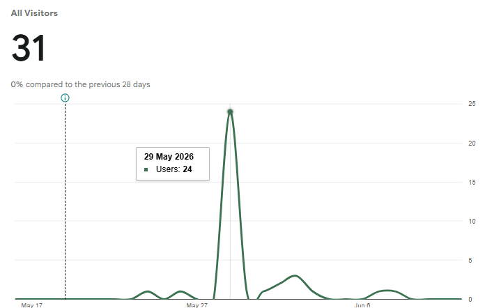 Google Analytics data on how many visits my Disabled cyclists case study recieved